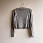 1980s-Does-1950s Gray Cardigan With Beading (S/M)