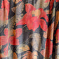 1980s Double-Breasted Dress With Golden Red Flora Print (L/XL)