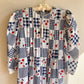 1980s Blue Gingham Summer Dress With Cherries (M/L)