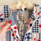 1980s Blue Gingham Summer Dress With Cherries (M/L)