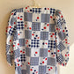 1980s Blue Gingham Summer Dress With Cherries (M/L)