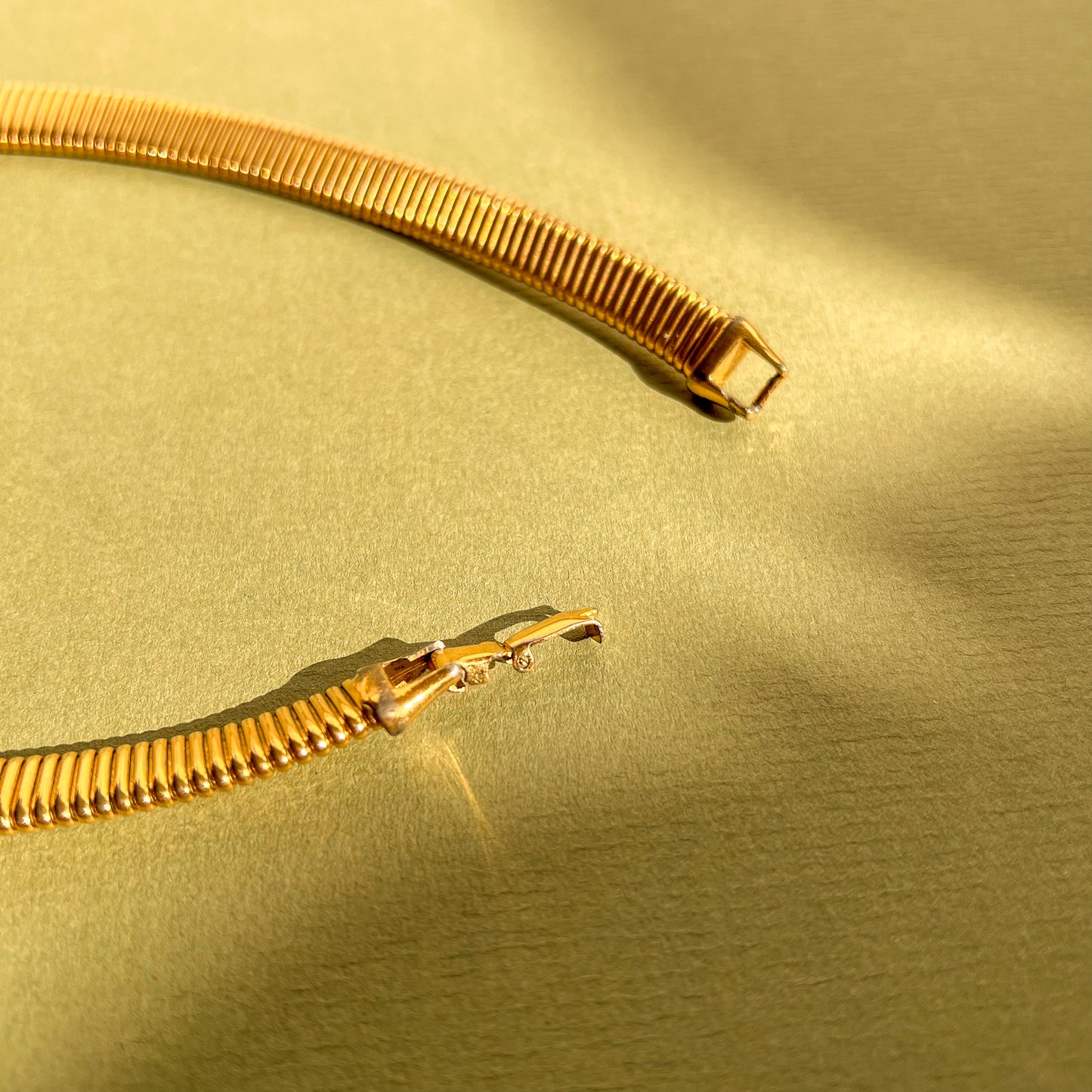1980s Gold Collar Necklace With Black Accents
