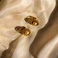 1980s Textured Gold-Tone Earrings With Large Pearls