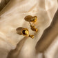 1980s Textured Gold-Tone Earrings With Large Pearls
