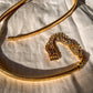1980s Gold-Tone Thin Belt With Rhinestones (M)
