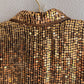Fabulous 1980s Sparkling Gold Sequined Tunic (M/L)