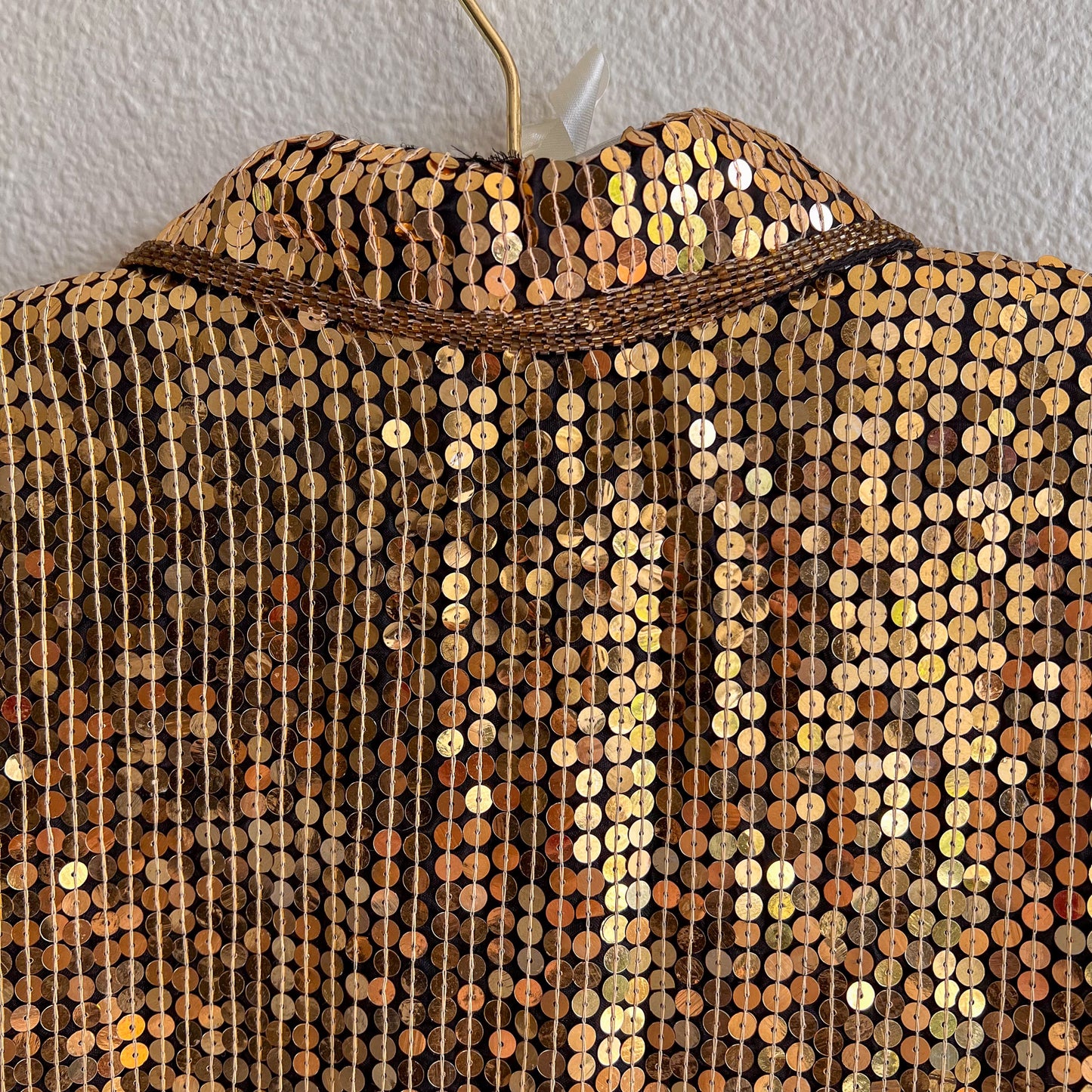 Fabulous 1980s Sparkling Gold Sequined Tunic (M/L)