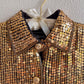 Fabulous 1980s Sparkling Gold Sequined Tunic (M/L)