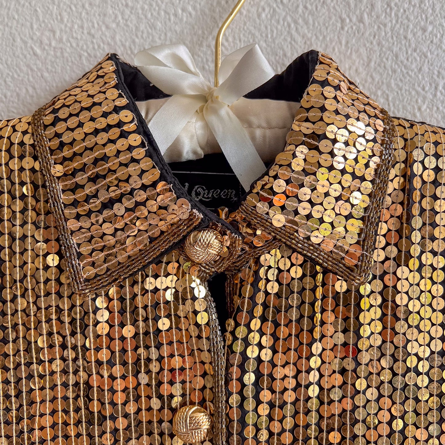 Fabulous 1980s Sparkling Gold Sequined Tunic (M/L)