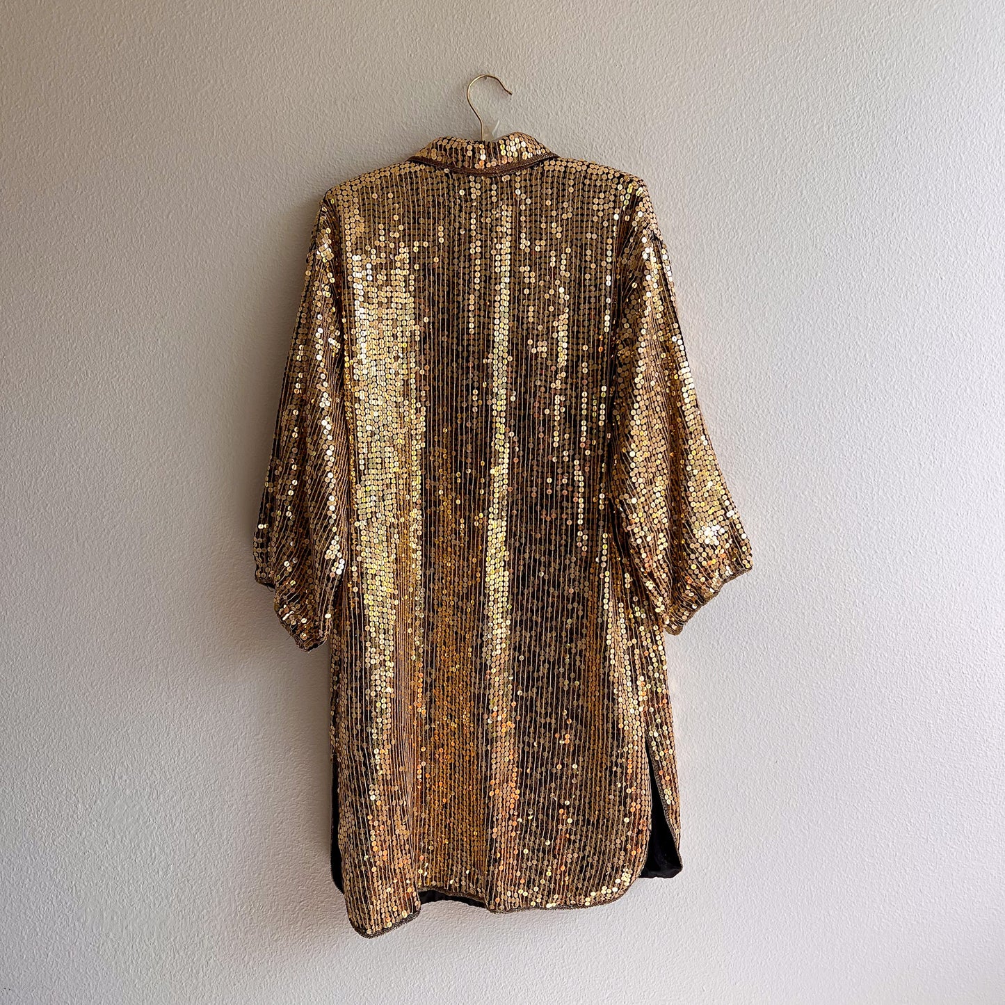 Fabulous 1980s Sparkling Gold Sequined Tunic (M/L)