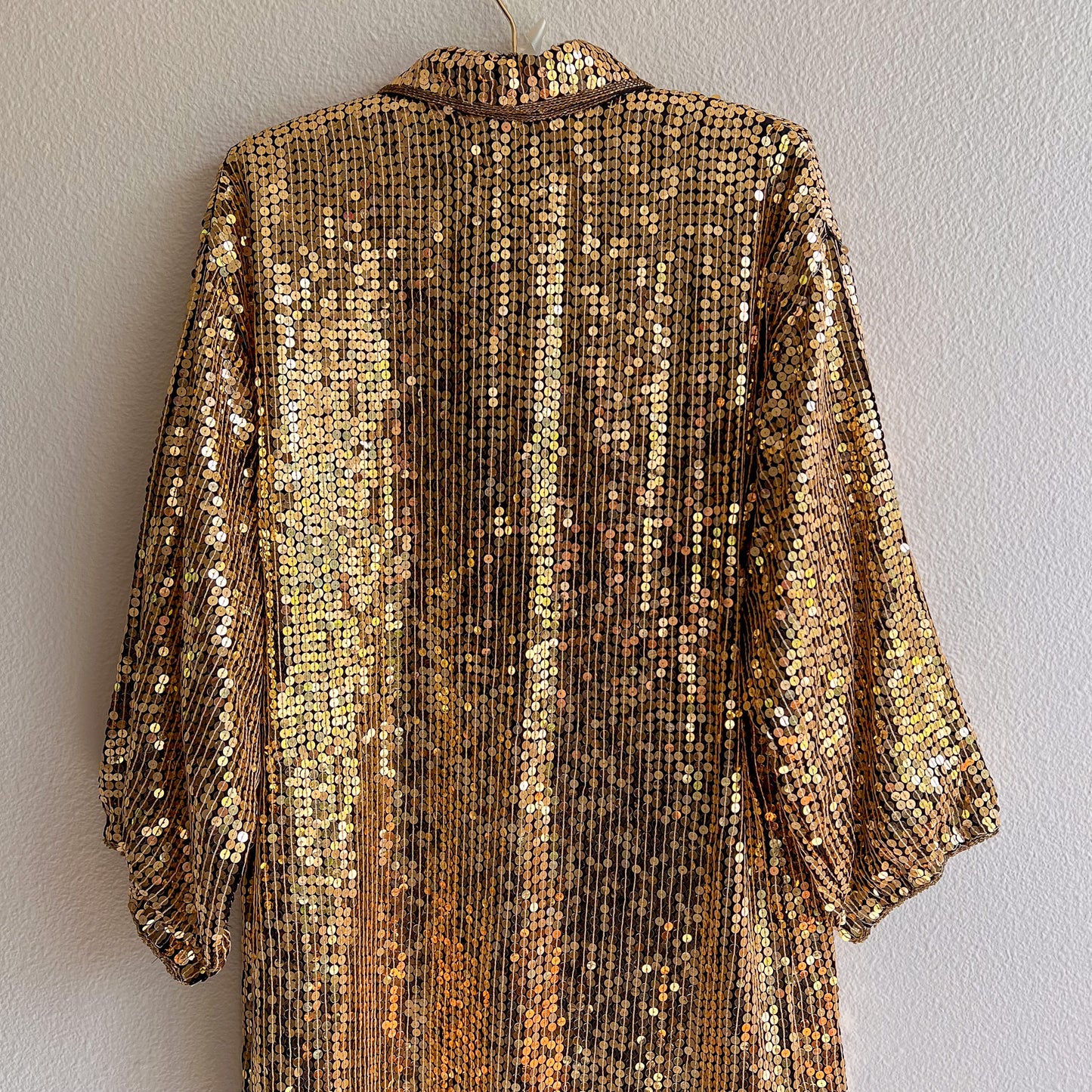 Fabulous 1980s Sparkling Gold Sequined Tunic (M/L)