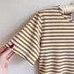 1980s Gold and White Stripes Short Sleeve Top (M/L)