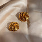 1950s Gold-Tone Interwoven Ribbon Earrings