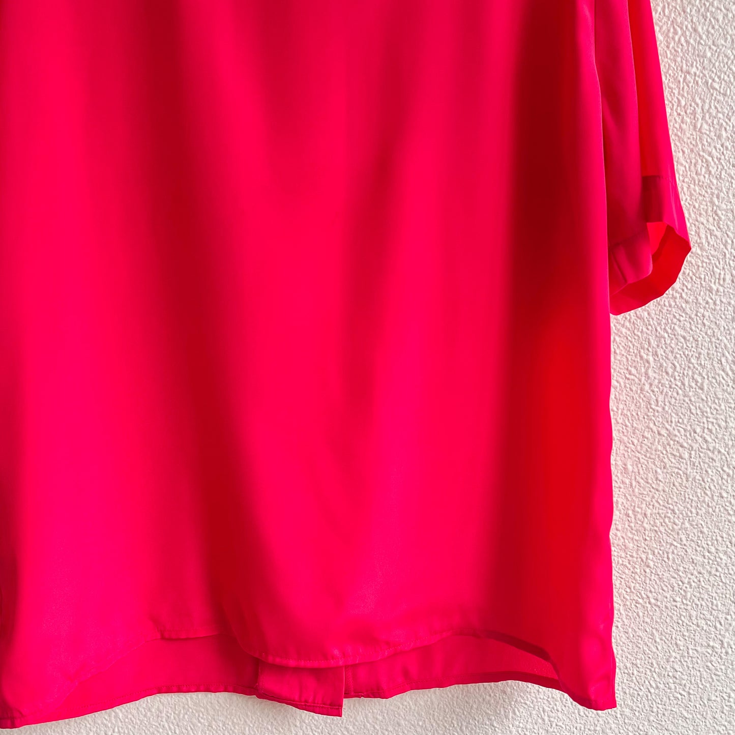 1980s Hot Pink Short Sleeve Blouse (M/L)