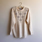 1980s Ivory Fuzzy Sweater With Crystals (M/L)