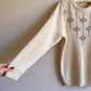 1980s Ivory Fuzzy Sweater With Crystals (M/L)