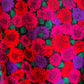 Beautiful 1980s Jewel-Toned Chrysanthemums Silk Dress (L/XL)