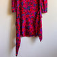 Beautiful 1980s Jewel-Toned Chrysanthemums Silk Dress (L/XL)