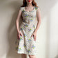 1980s Sheer Ivory Knit Dress With Purple Florals (S)