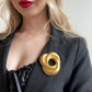 1980s Large Gold Swirling Brooch