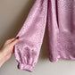 1980s Lilac Faux Silk Jacquard Blouse (M/L)
