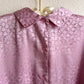 1980s Lilac Faux Silk Jacquard Blouse (M/L)