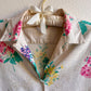 1980s Linen Button-Down With Summer Floral Print (S/M)