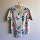 1980s Linen Button-Down With Summer Floral Print (S/M)