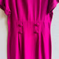 1980s Magenta Buttoned Work Dress (L)