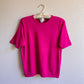 1980s Short Sleeve Magenta Sweater (S/M)