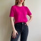 1980s Short Sleeve Magenta Sweater (S/M)