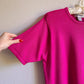 1980s Short Sleeve Magenta Sweater (S/M)