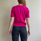 1980s Short Sleeve Magenta Sweater (S/M)