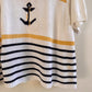 1990s Short Sleeve Striped Nautical Sweater (L/XL)