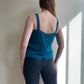 1980s Nordstrom Teal Silk Cami (M)
