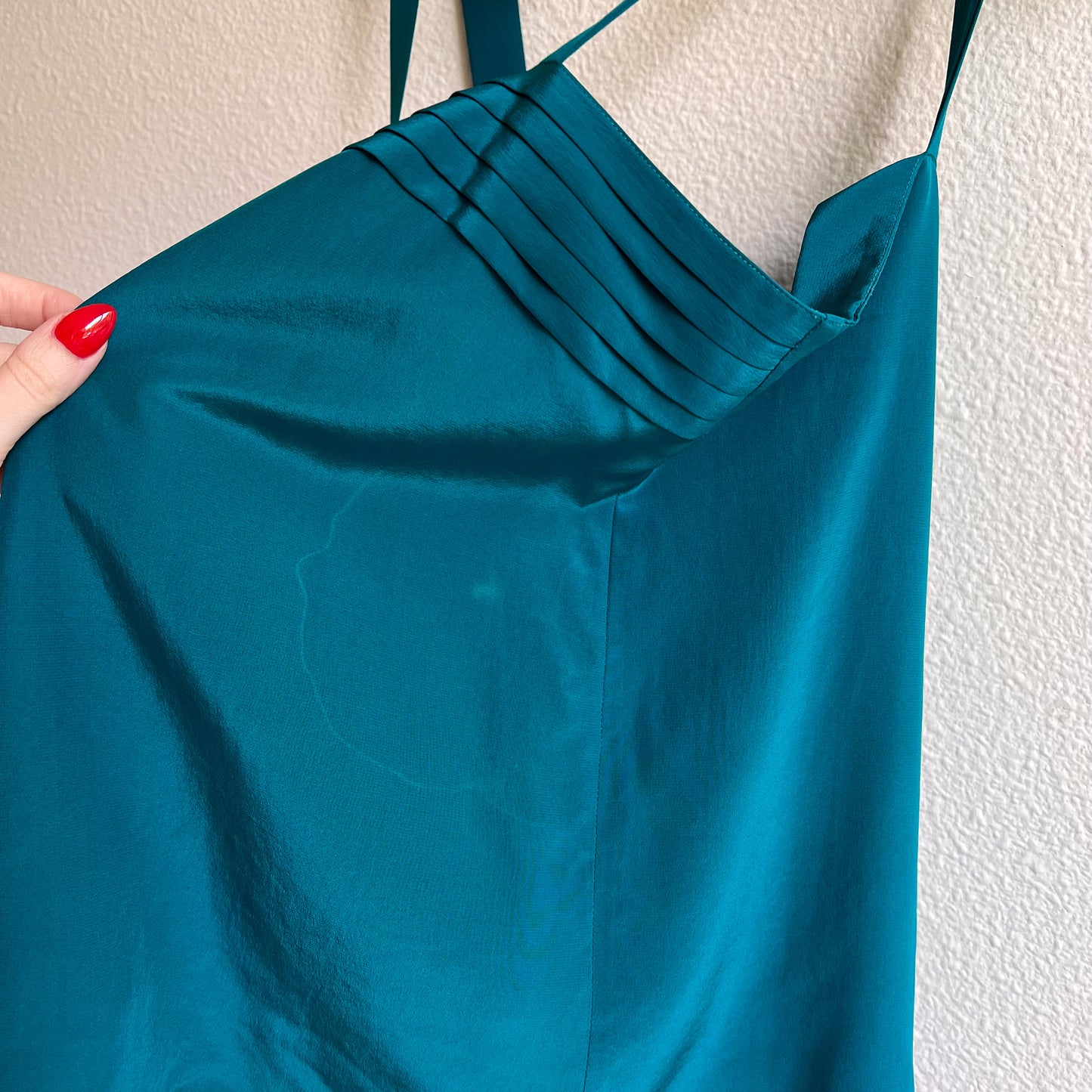 1980s Nordstrom Teal Silk Cami (M)