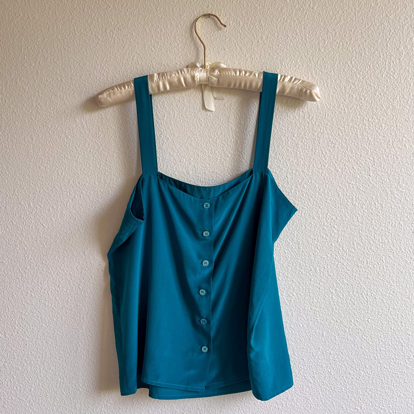 1980s Nordstrom Teal Silk Cami (M)