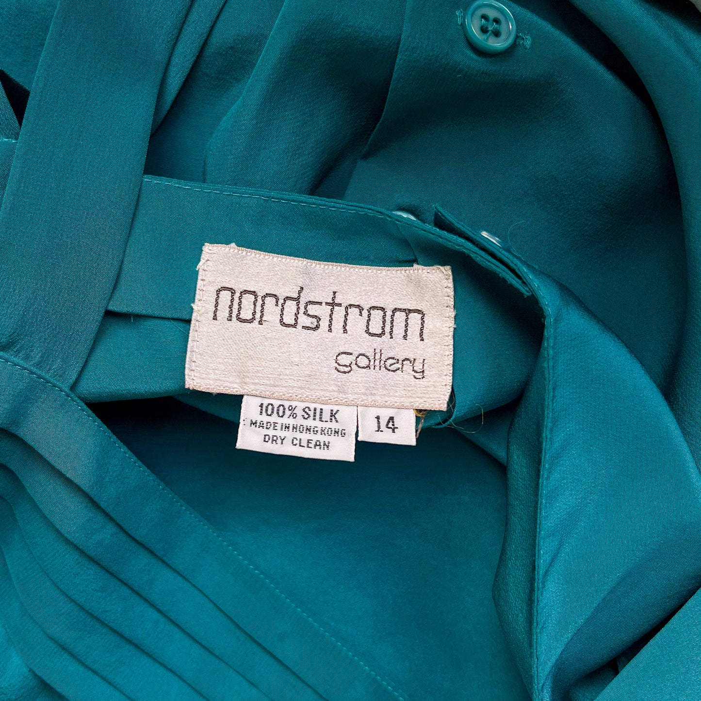 1980s Nordstrom Teal Silk Cami (M)