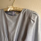 1980s Pale Blue Long Sleeve Silk Dress (L/XL)