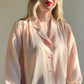 Stunning 1980s Ballet Pink Silk Blouse (M)