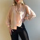 Stunning 1980s Ballet Pink Silk Blouse (M)