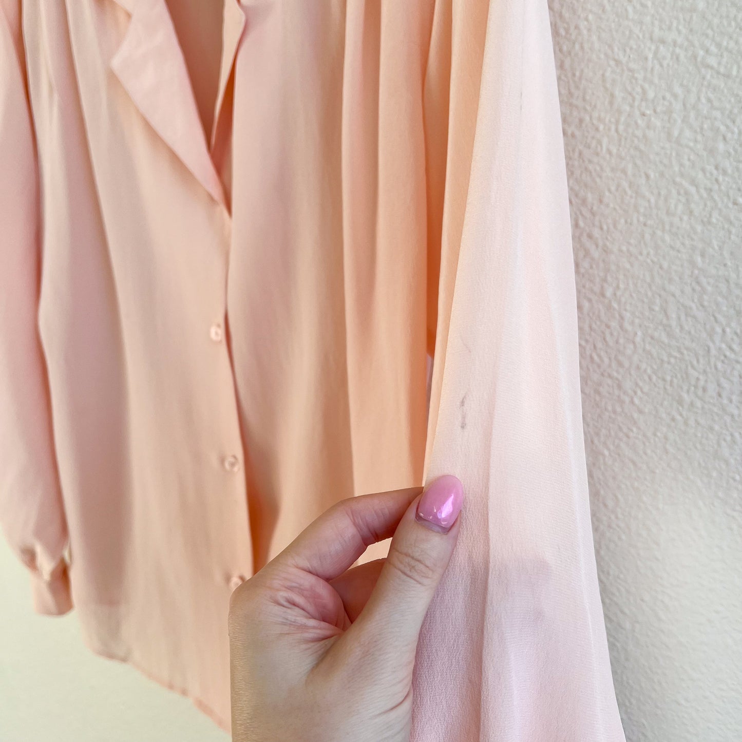 Stunning 1980s Ballet Pink Silk Blouse (M)