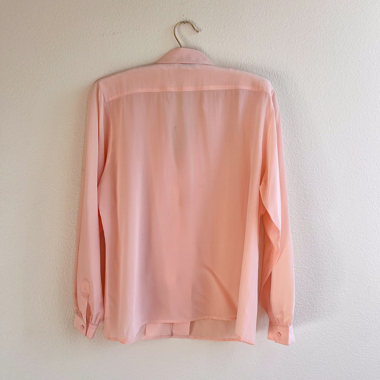 Stunning 1980s Ballet Pink Silk Blouse (M)