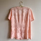 1980s Pink Silk Jacquard Short Sleeve Blouse (S/M)