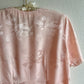 1980s Pink Silk Jacquard Short Sleeve Blouse (S/M)
