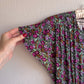 1980s Purple Floral Print Dress With Pockets (S/M)