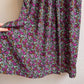 1980s Purple Floral Print Dress With Pockets (S/M)