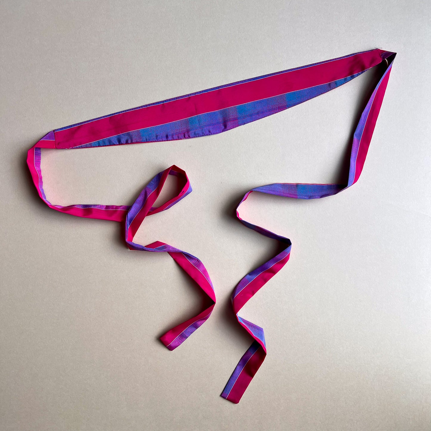 1980s Purple and Pink Silk Tie Belt (OSFM)