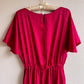 1980s Raspberry Floral Silk Jacquard Dress (S/M)