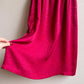 1980s Raspberry Floral Silk Jacquard Dress (S/M)